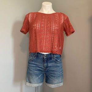 3/$25 - American Eagle crochet top buttons in back